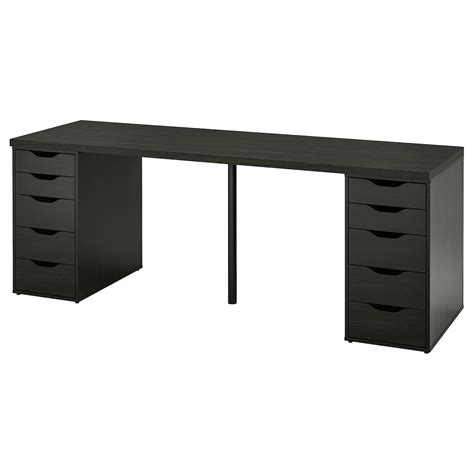 ikea black desk drawers|adjustable desk with drawers ikea.